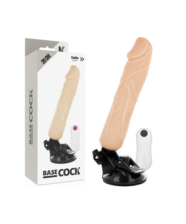 BASECOCK - VIBRATORE REALISTICO TELECOMANDO FLESH 20 CM -O- 4 CM