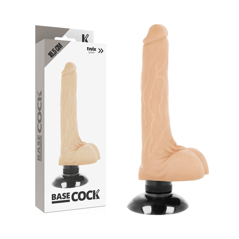 basecock vibratore realistico 2 1 naturale 18 5 cm o 4 cm