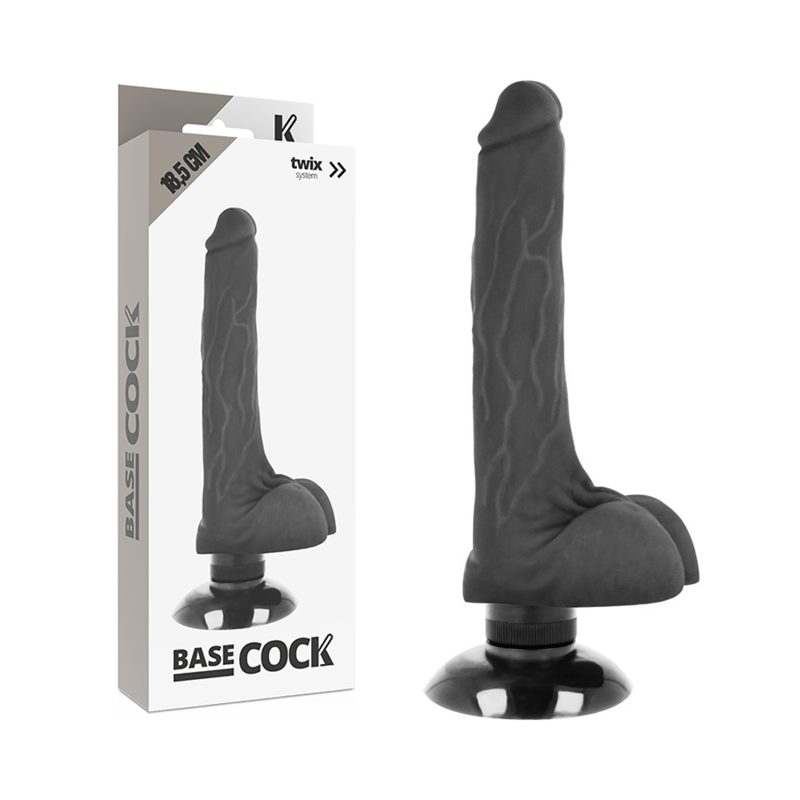 BASECOCK - VIBRATORE REALISTICO 2-1 NATURALE 18.5 CM -O- 4 CM