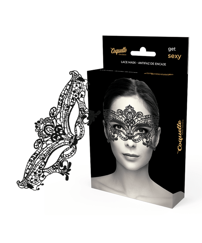 coquette chic desire maschera ampia in pizzo nero