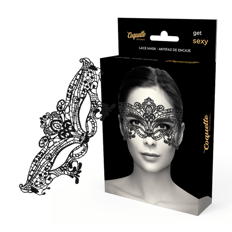 coquette chic desire maschera ampia in pizzo nero