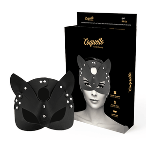 coquette chic desire maschera vegana in pelle con orecchie di gatto