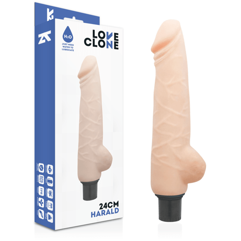 loveclone vibratore harald autolubrificante 24 cm o 4 cm