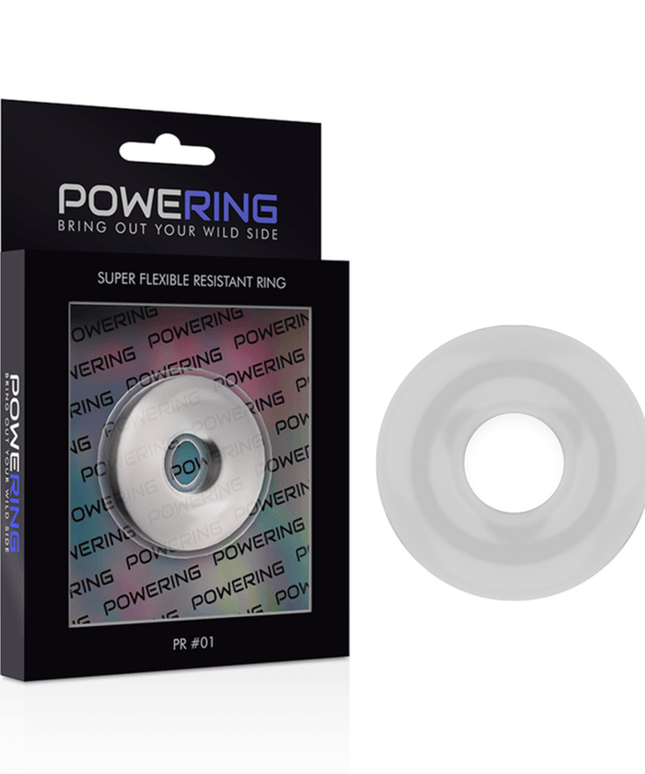 powering anello per pene super flessibile e resistente 3 5 cm trasparente