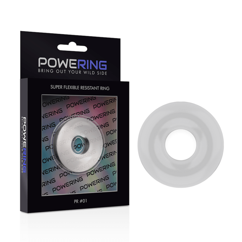 powering anello per pene super flessibile e resistente 3 5 cm trasparente