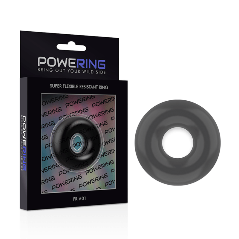 powering anello per pene super flessibile e resistente 3 5 cm nero