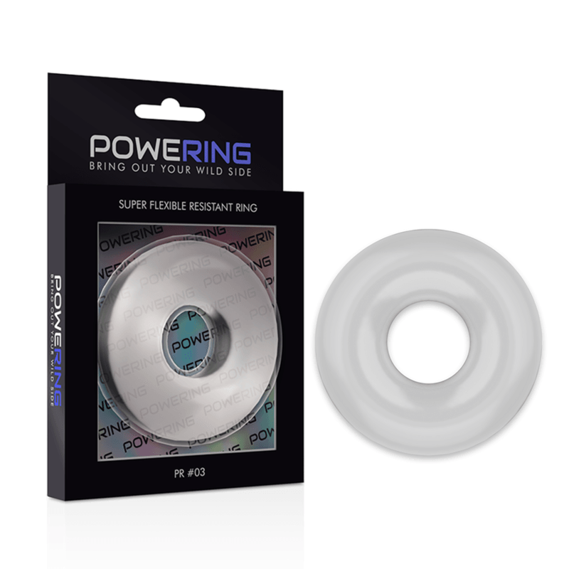 powering anello per pene super flessibile e resistente 5cm pr03 trasparente