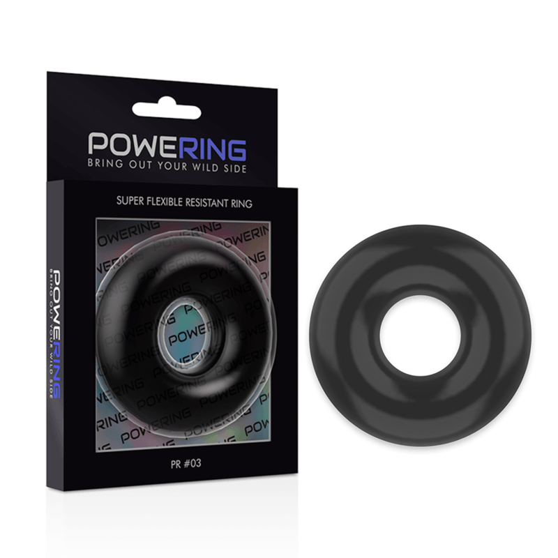 powering anello per pene super flessibile e resistente 5cm pr03 nero