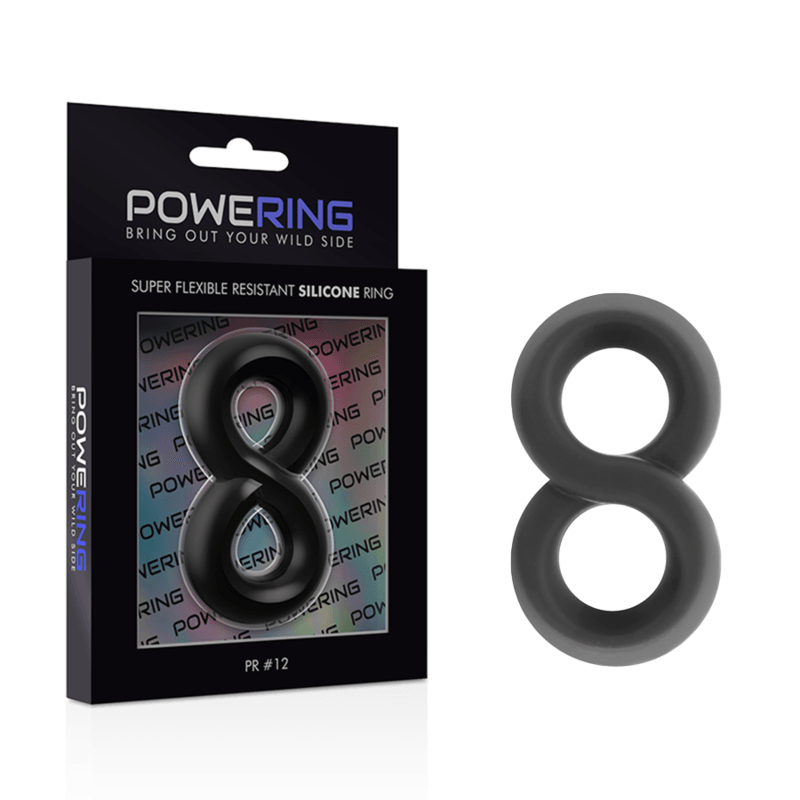 powering anello per pene e testicoli super flessibile e resistente pr12 nero