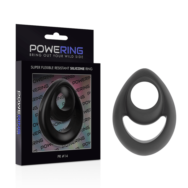 powering anello per pene e testicoli super flessibile e resistente pr14 nero