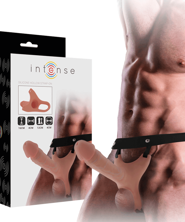 intense imbracatura cava con dildo in silicone 16 x 3 5 cm