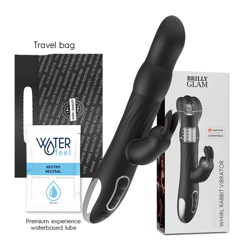 brilly glam vibratore e rotatore coniglio moebius compatibile con la tecnologia wireless watchme