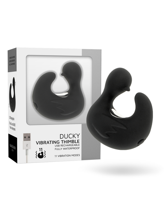 BLACK&SILVER - DUCKYMANIA DITALE RICARICABILE STIMOLANTE D'ANATRA IN SILICONE