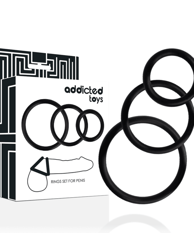 addicted toys set di anelli per pene nero