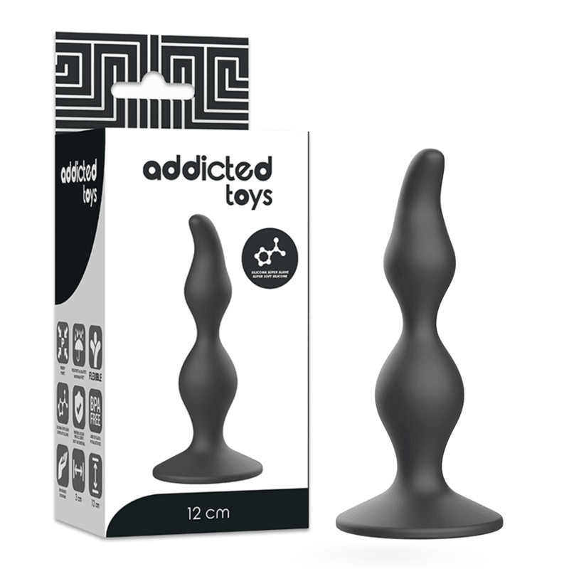 addicted toys plug sessuale anale 12 cm nero