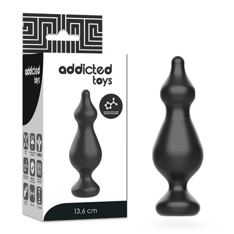 addicted toys plug sessuale anale 13 6 cm nero