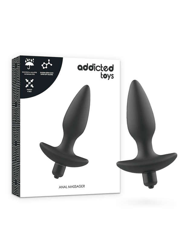 addicted toys massager plug anale con vibrazione nera