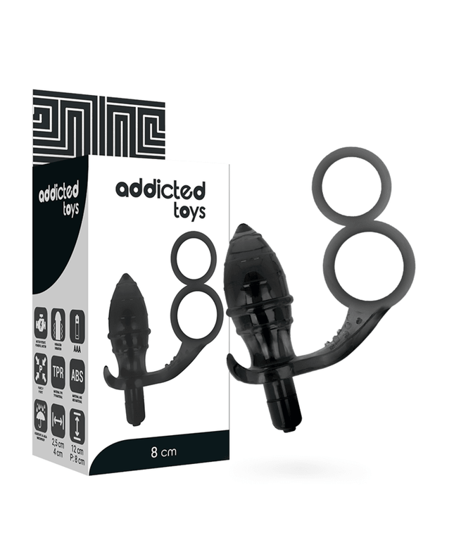 addicted toys plug anale con doppio anello nero