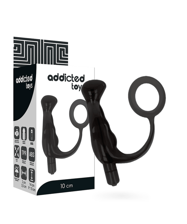 addicted toys vibratore prost tico nero 10 cm