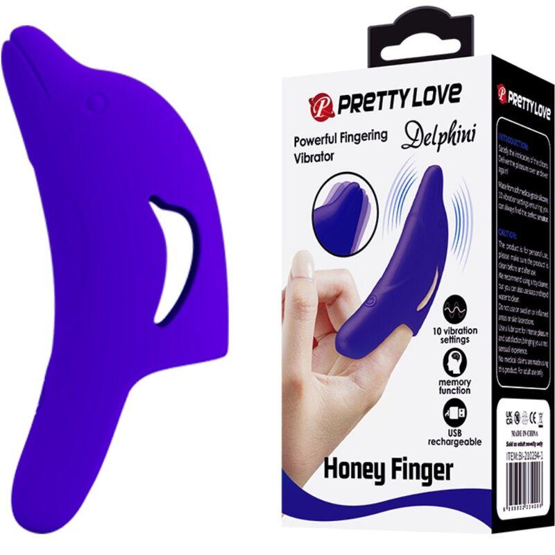 pretty love potente stimolatore delle dita delphini blu scuro