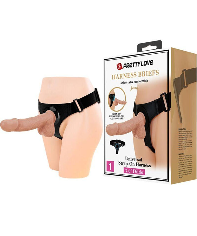 pretty love imbragatura slip universale con dildo jerry 21 8 cm naturale