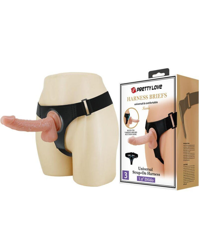 pretty love imbragatura slip universale con dildo kevin 19 cm naturale
