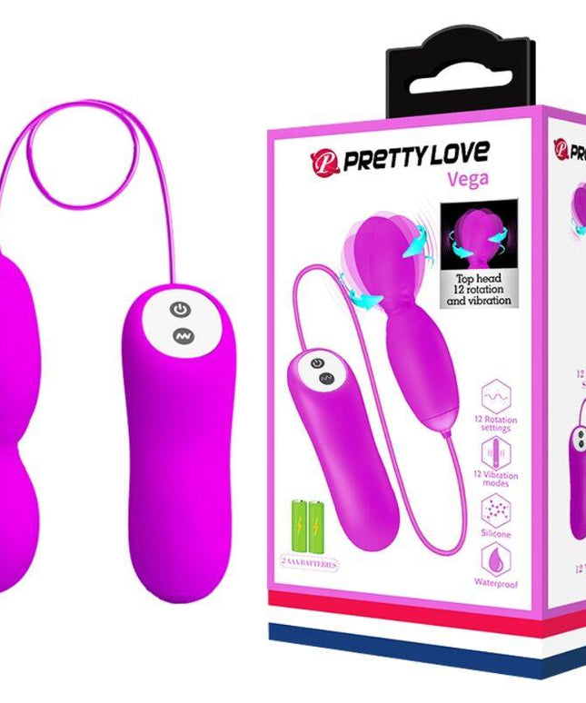 pretty love massaggiatore vega a rotazione e vibrazione 12 funzioni fucsia