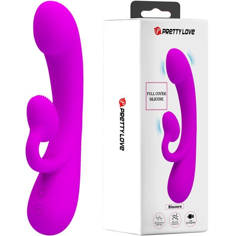 pretty love vibratore sincero e ventosa clitoride in silicone viola