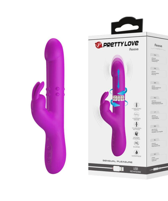 pretty love vibratore reese con rotazione viola