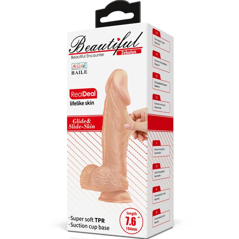 baile bellissimo dildo flessibile realistico zebulone incontro 19 4 cm naturale