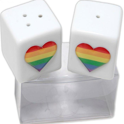 PRIDE - SALE E PEPE IN CERAMICA CON BANDIERA LGBT