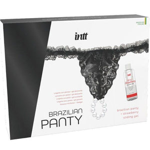 intt releases slip nero brasiliano con perle e gel lubrificante 50 ml