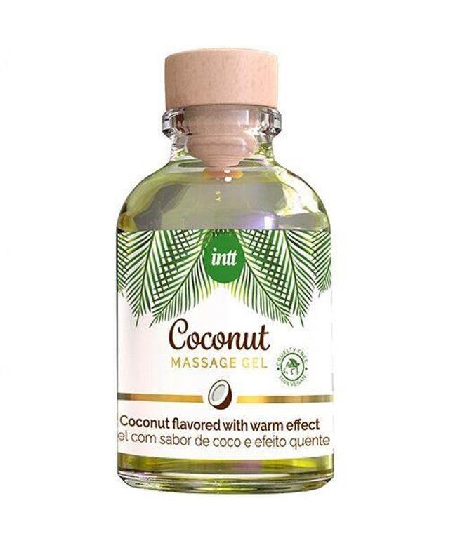 intt gel da massaggio vegano al gusto di cocco ed effetto riscaldante