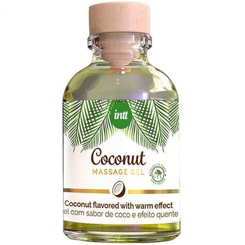 intt gel da massaggio vegano al gusto di cocco ed effetto riscaldante