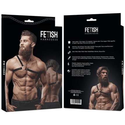 fetish submissive attitude imbragatura in ecopelle con spalle incrociate da uomo