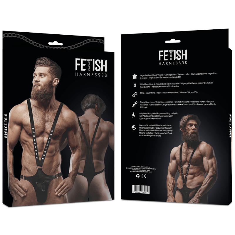 fetish submissive attitude imbragatura in ecopelle a forma di v da uomo