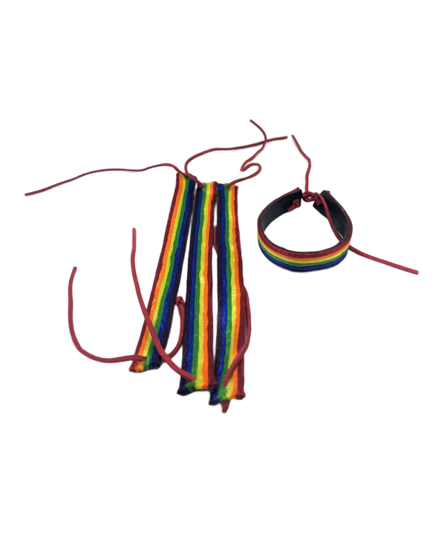 PRIDE - BRACCIALE IN PELLE CON BANDIERA LGTB