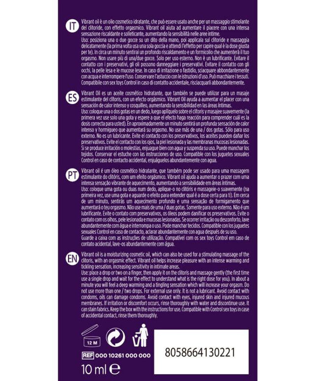 control pleasure drops olio vibratore