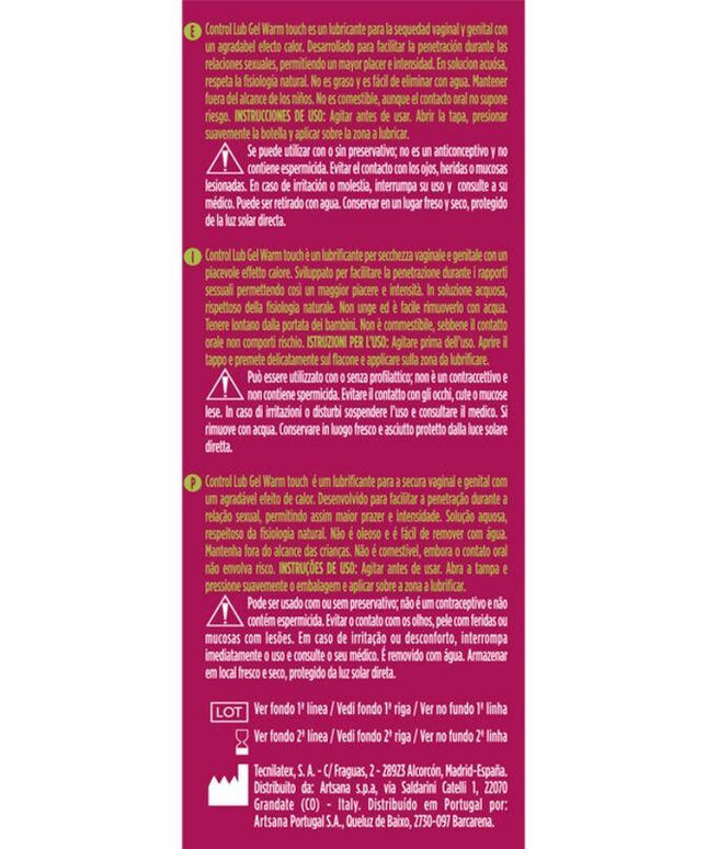 control lub gel lubrificante effetto calore 75 ml