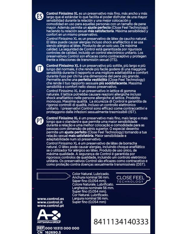 CONTROL - PRESERVATIVI FINISSIMO XL 12 UNITÀ - Only Vibes