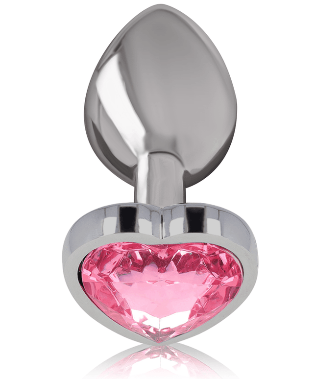 intense plug anale in metallo alluminio cuore rosa taglia s