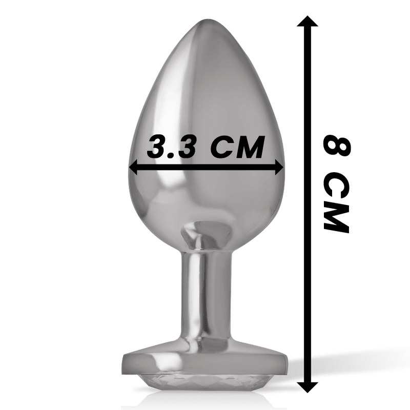 intense plug anale in metallo alluminio cuore bianco taglia m