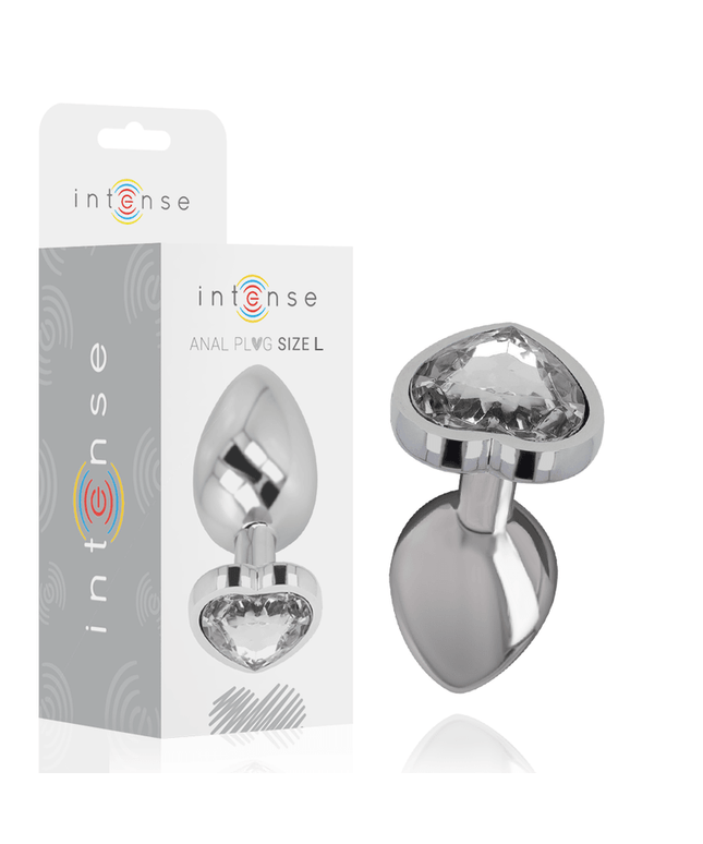 intense plug anale metallo alluminio bianco cuore taglia l