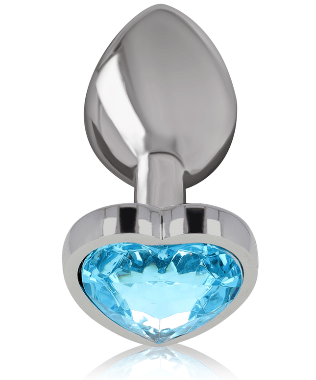 intense plug anale in metallo alluminio cuore blu taglia l