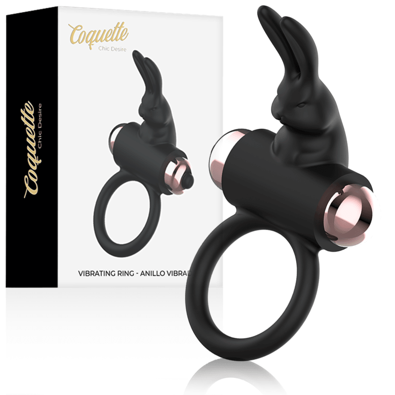 coquette toys anello da cazzo con vibratore nero oro