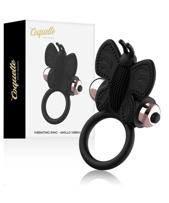 coquette toys anello cazzo farfalla con vibratore nero oro