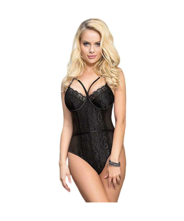 queen lingerie orsacchiotto in pizzo nero s m
