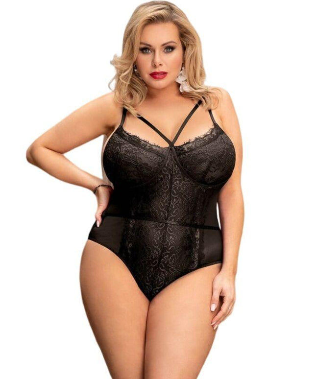 queen lingerie orsacchiotto in pizzo nero s m