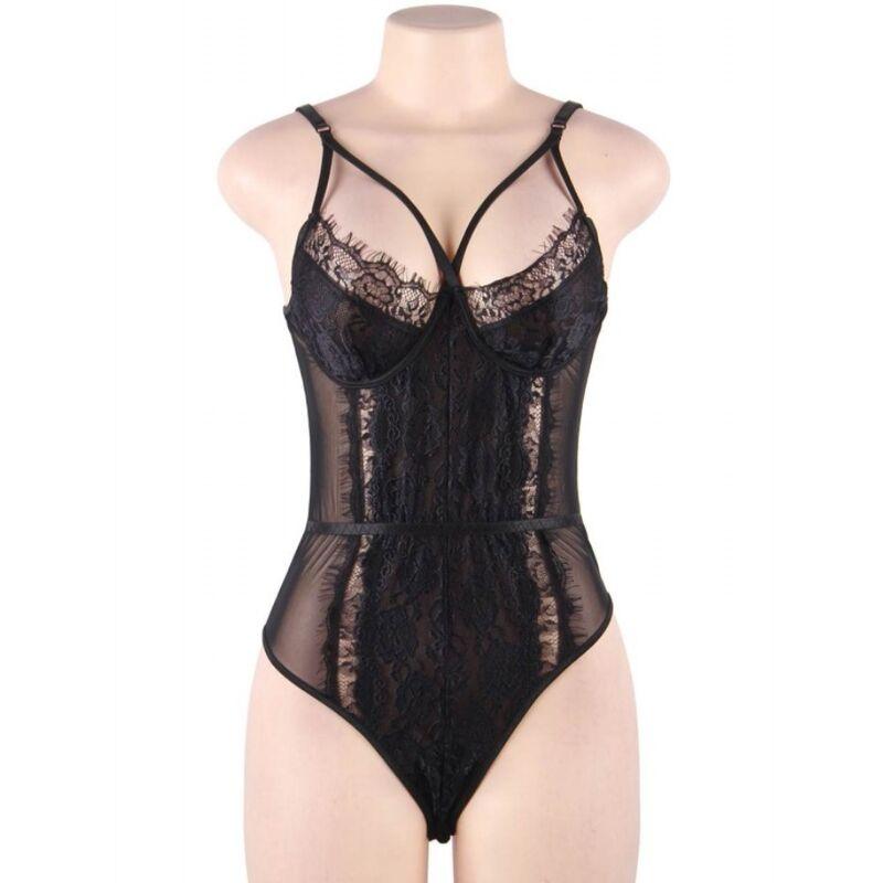 queen lingerie orsacchiotto in pizzo nero s m