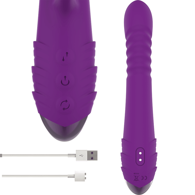 intense vibratore multifunzione ricaricabile iggy up down con stimolatore clitorale viola